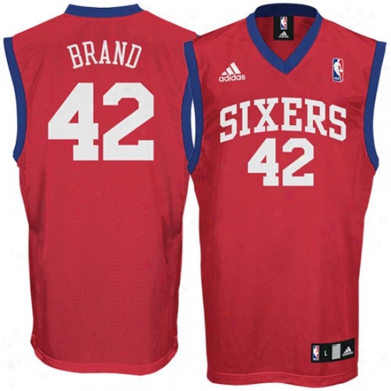 Philly 76ers Jersey : Adidas Philly 76ers #42 Elton Stigma Red Replica Basketball Jersey