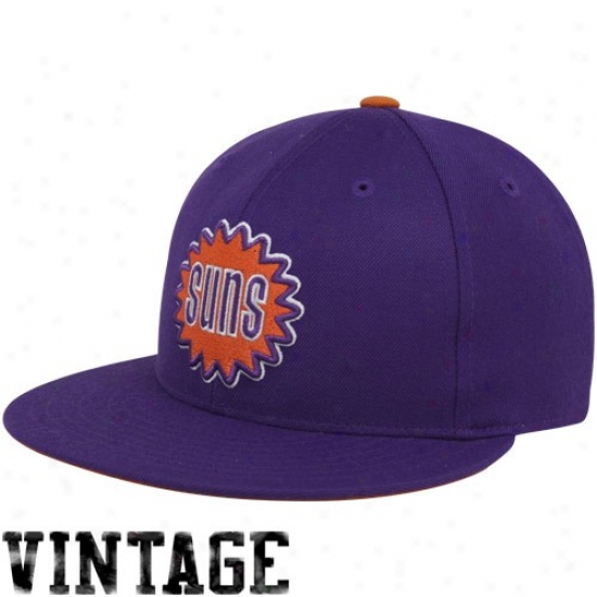 Phoenix Sun Hats : Mitchell & Ness Phoenix Sun Purple Vintage Logo Fitted Hats