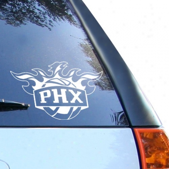 Phoeniix Suns 8x8 White Decal Logo