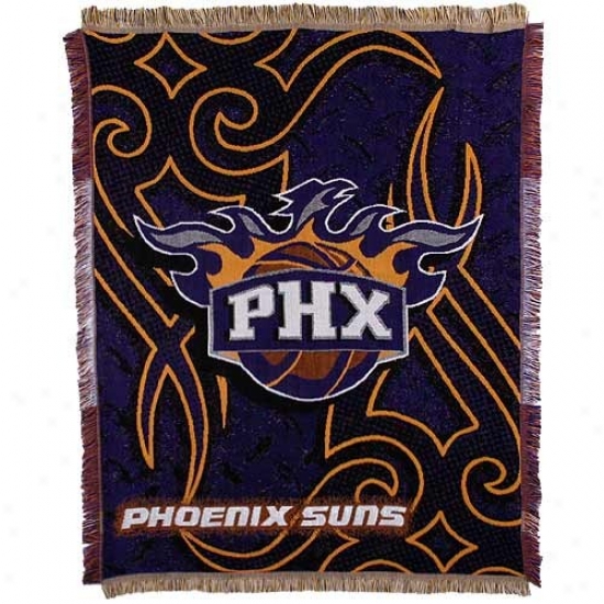 Phoenix Suns Navy Blue 48''-X 60'' Tattoo Jscquard Woven Blanket Throw