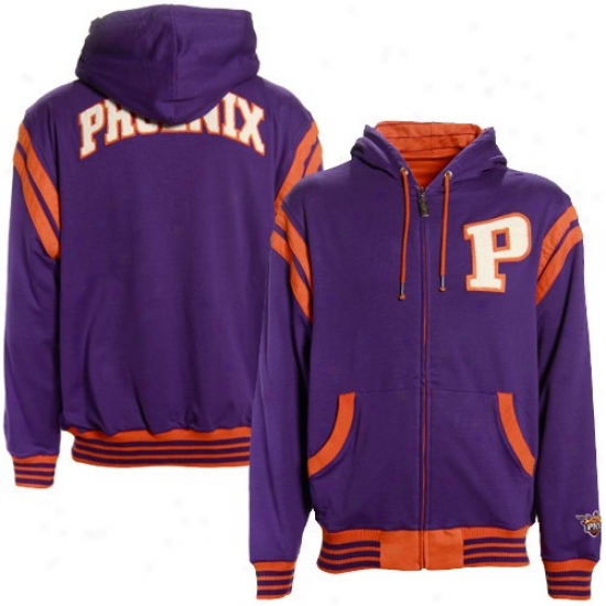 Phoenix Suns Sweat Shirt : Phoenix Suns Purple-orange Thompson Full Zip Reversible Sweat Shirt