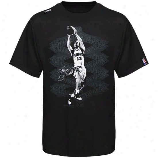 Phoenix Suns T-shirt : Phoenix Suns #13 Steve Nash Black Nba Playoffs T-shirt