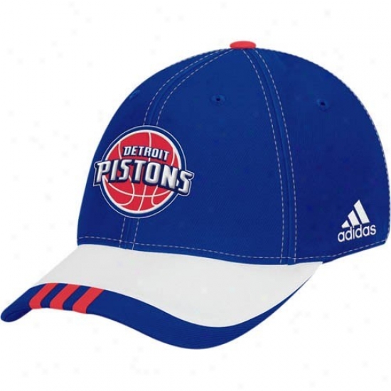 Pistons Hats : Adidas Pistons Royal Blue Youth Draft Sunshine Flex Fit Hats