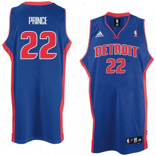 Pistons Jersey : Adidas Pistons #22 Tayshaun Prince Royal Blue Road Swingman Basketball Jersey