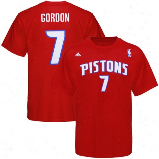Pistons Shirt : Adidas Pistons #7 Ben Gordon Red Player Shirt