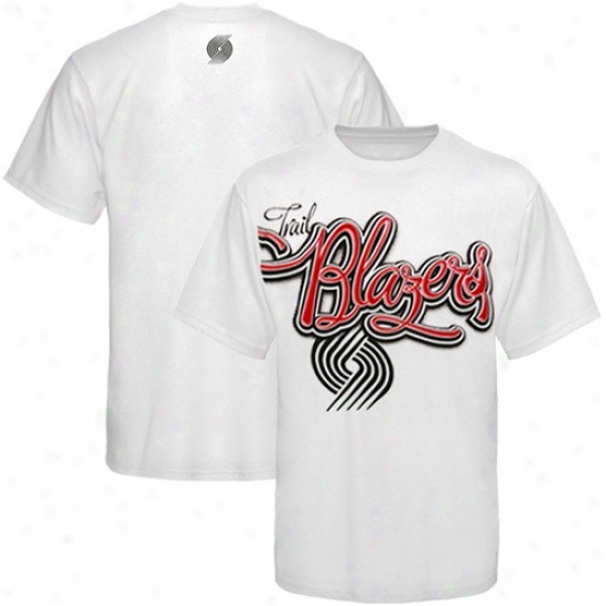 Port1and Blazers Attire: Portland Blazers White Flip The Script T-shirt