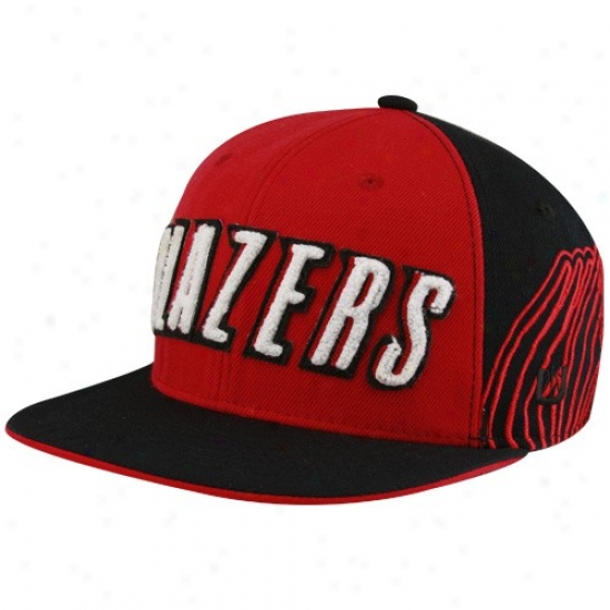 Portland Blazers Hat : Portland Blazers Black-red Nba A. Thompson Fitted Hat
