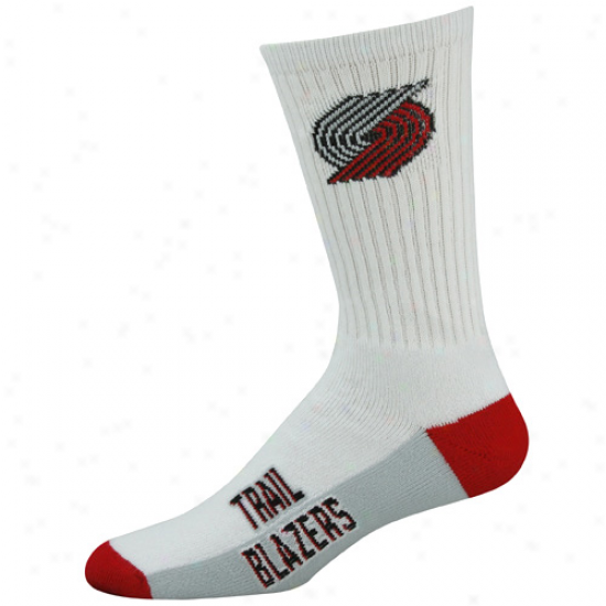Portland Trail Blazers White Tri-color Team Logo Tall Socks