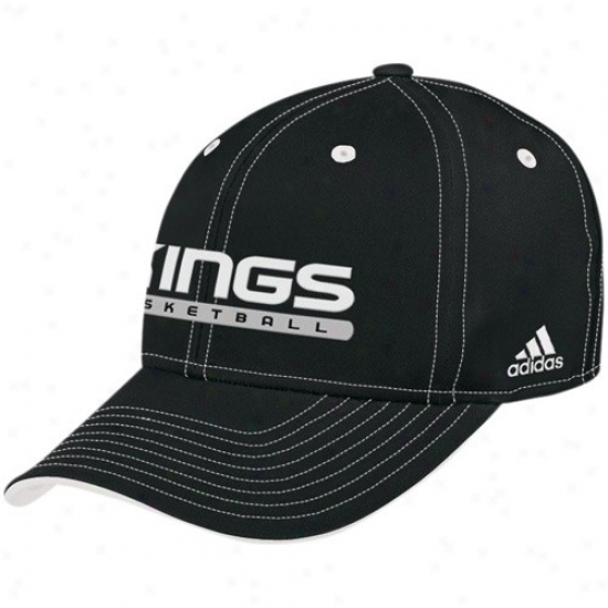Sacramento King Gear: Adidas Sacramento King Black Official Team Pro Hat
