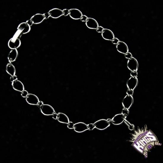 Sacramento Kings Ladies Silver-tone Chark Bracelet