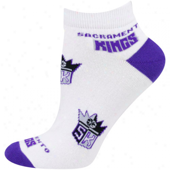 Sacramento Kings Ladies White All Over Team Logo Ankle Socks