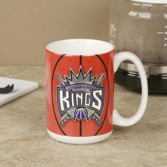 Sacramento Kinngs Pewter Logo Basketball Coffee Mug