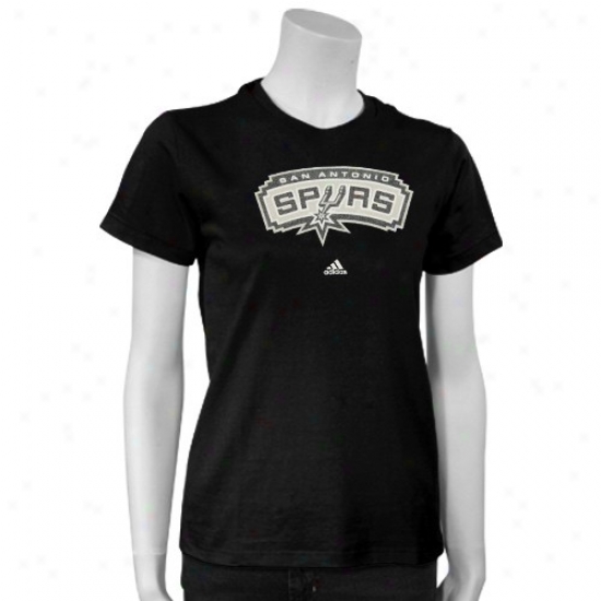 San Antonio Spur Shirts : Adidas San Antonio Spur Black Ladies Sugar Shirts