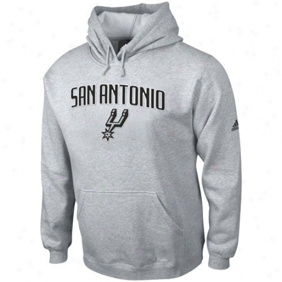 San Antonio Spurs Hoodies : Adidas San Antonio Spurs Ash Playbook Hoodies