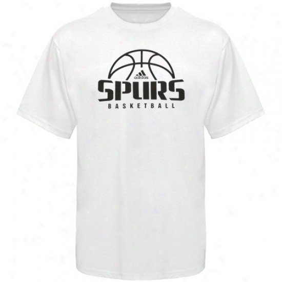San Antonio Spurs Shirt : Adidas San Antonio Spurs White Fundamental Shirt
