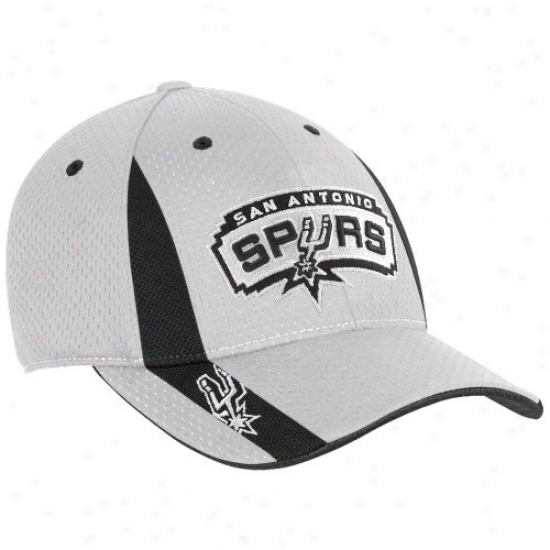 Spurs Caps : Adidas Spurs White Swingman Flex Fit Caps