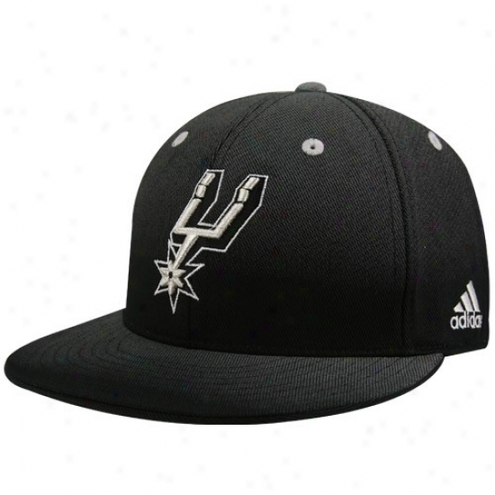 Spurrs Merchandise: Adidas Spurs Gray Gradiated Flat Bill Fitted Hat