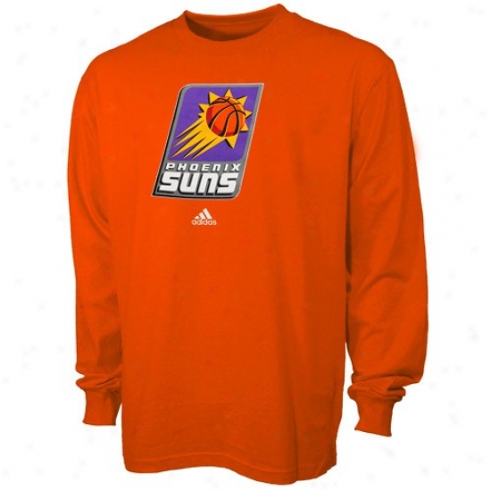 Suns Shirt : Adidas Suuns Youth Orange Full Primarh Logo Long Sleeve Shirt