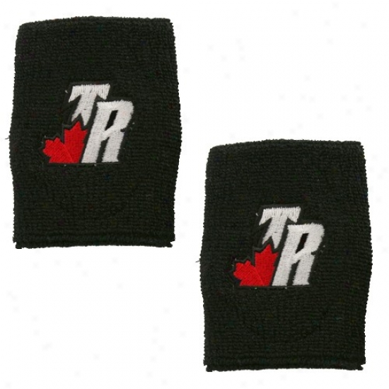 Toronto Raptor Hats : Adiidas Toronto Raptor Black Team Logo Wrist Sweatbands