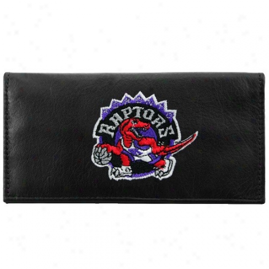 Totonto Raptors Black Leather Embroidered Checkbook Cover