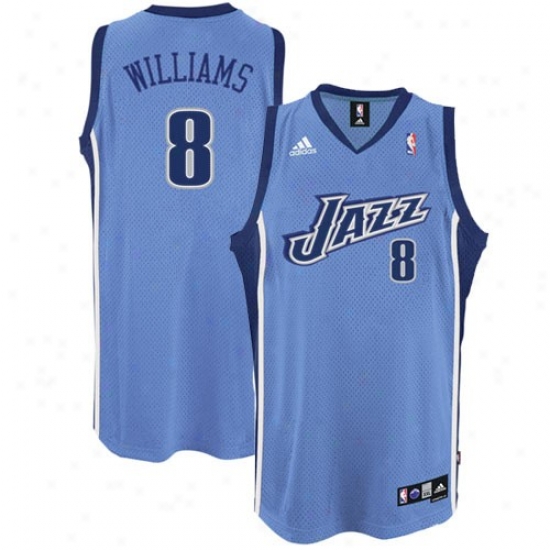 Utah Jazz Jersey : Adidas Utah Jazz #8 Deron Williams Light Blue Swingman Basketball Jersey