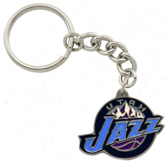 Utah Jazz Pewter Primary Loog Keychain