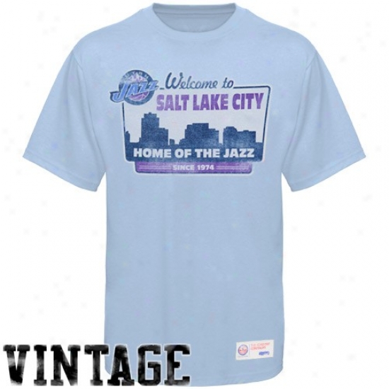 Utah Jazz Tshirts : Sportiqe-espn Utah Jazz Light Melancholy Bollboard Distressed Premium Tshirts