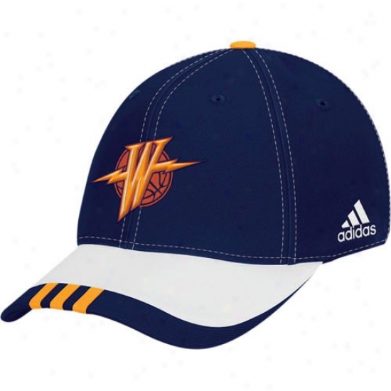 Warriors Hats : Adidas Warriors Navy Blue 2008 Nba Draft Dy 1-fit Flex Fit Hats