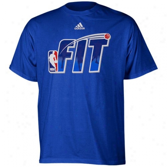 Washington Wizard Tshit : Adidas Nba Fit Royal Blu3 Logo Tshirt