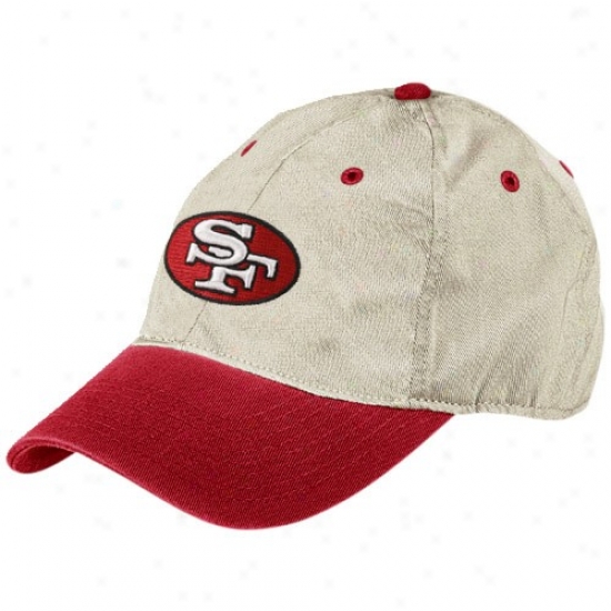 49er Hats : Reebok 49er Natural Garment Washed Throwback Logo Relaxed Adjustable Hats