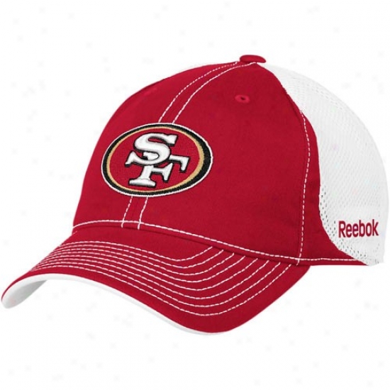 49ers Hats : Reebok 49ers Red 2010 Coaches Mesh Slouch Adjustable Hats