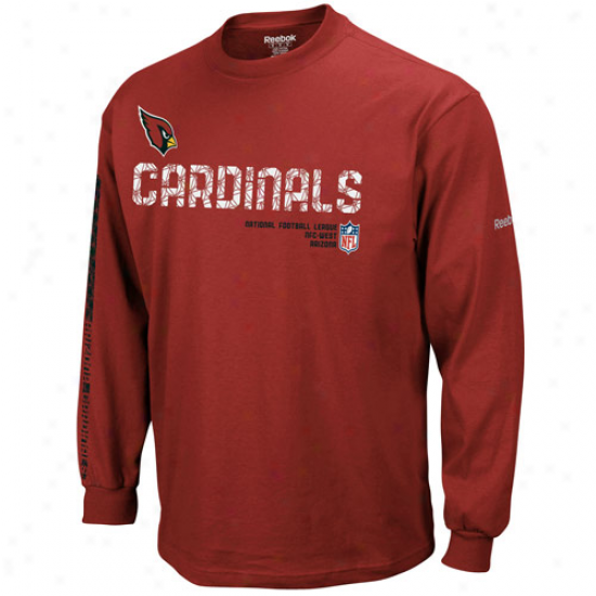 Arizona Cardinal Tshirt : Reebok Arizona Cardinal Yoth Cardinal Red Sideline Tacon Long Sleeve Tshirt