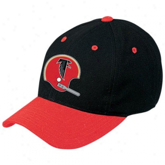 Atlanta Falcon Caps : Reebok Atlanta Falcon Black Retro Logo Wool Blend Adjustable Caps