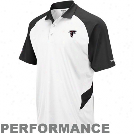 Atlanta Falcon Polos : Reebok Atlanta Falcon White-black Sideline Statement Performance Polos