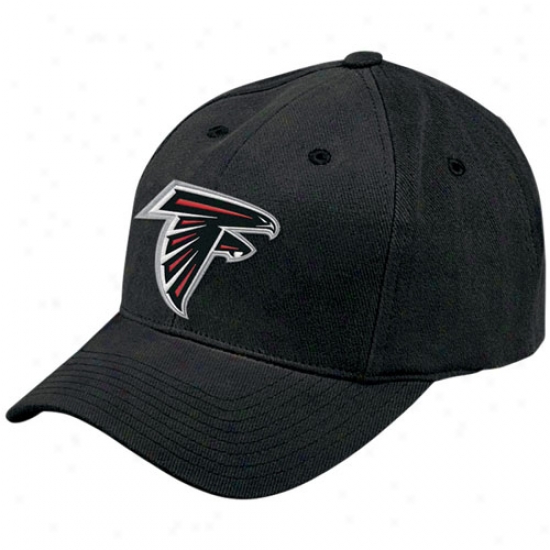 Atlanta Falcons Gear: Reebok Atlanta Falcons Black Basic Logo Brushed Cotton Hat