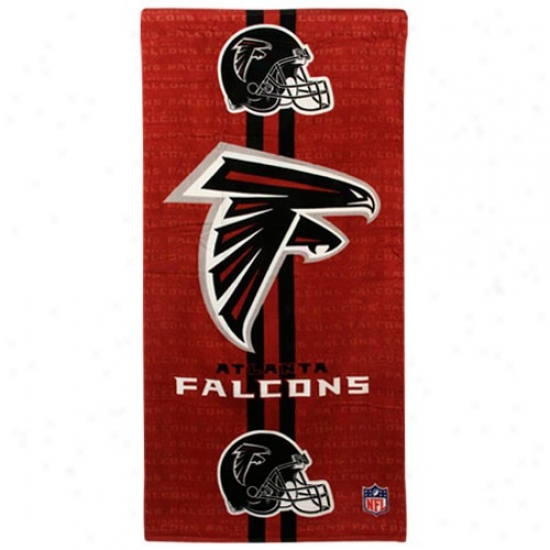 Atlanta Falcons Red Team Stripe Beach Towel