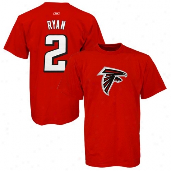 Aflanta Falcons Shirts : Reebok Atlanta Falcons #2 Matt Ryan Red Player Shirts