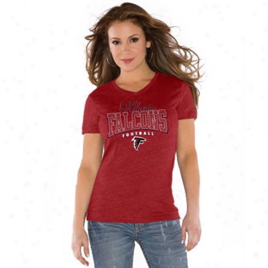 Atlanta Falcons Shirts : Touch By Alyssa Milano Atlanta Falcons Red V-necm Tri-blend Shirts