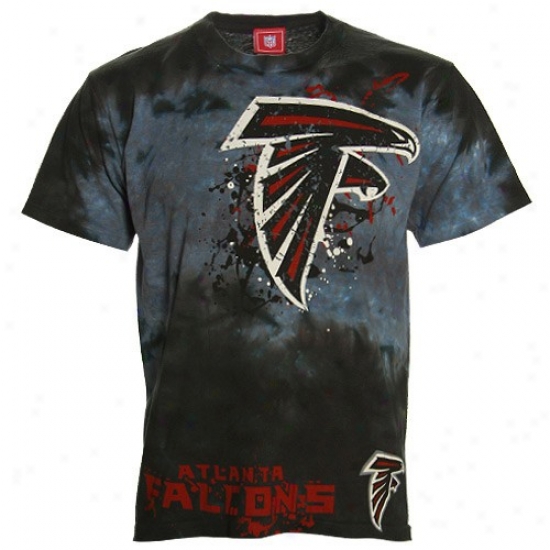 Atlanta Falcons T Shirt : A5lanta Falcons Black Fade Oblige Dye T Shirt