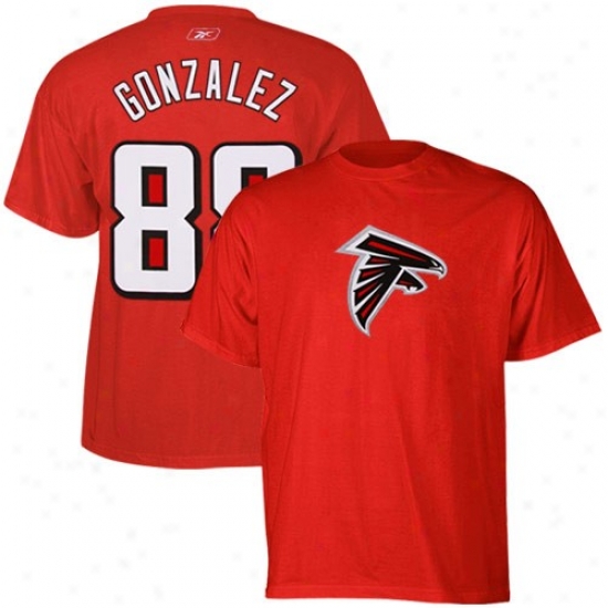 Atlantta Falcons Tee : Rrebok Atlanta Falcons #88 Tony Gonzzlez Red Scrimmage Gear Tee