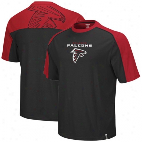 Atlanta Falcons Tees : Reebok Atlanta Falcons Black-red Draft Pick Tees