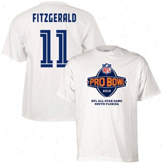 Az Cardinals Apparel: Reebok2 010 Pro Bowl Az Cardinals Whige #11 Larry Fitzgerald Player T-shirt