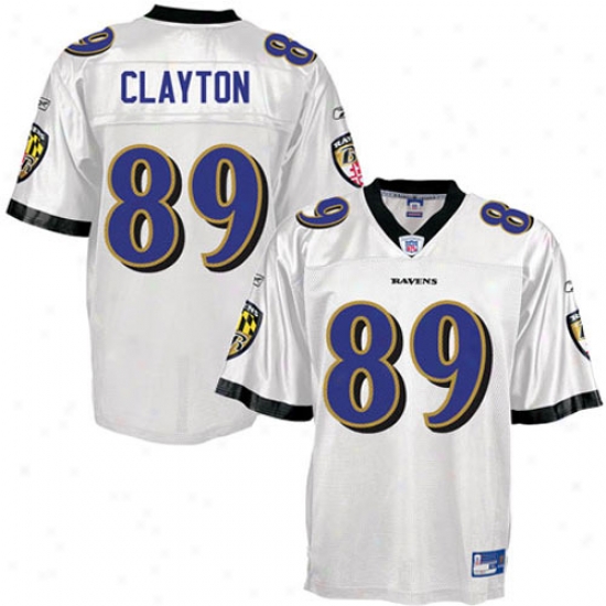 Baltimore Raven Jerseys : Reebok Baltimore Rqven #89 Mark Clayton Whiite Replica Jerseys