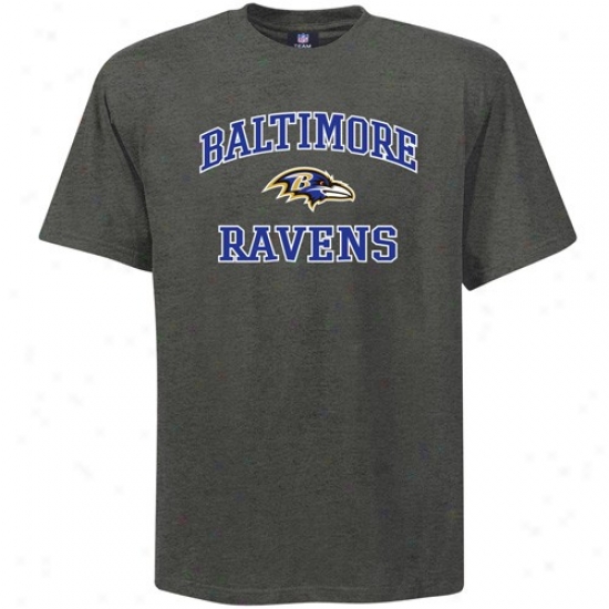 Baltimore Ravens Apparel: Bqltimore Ravens Charcoal Heart And Soul T-shirt