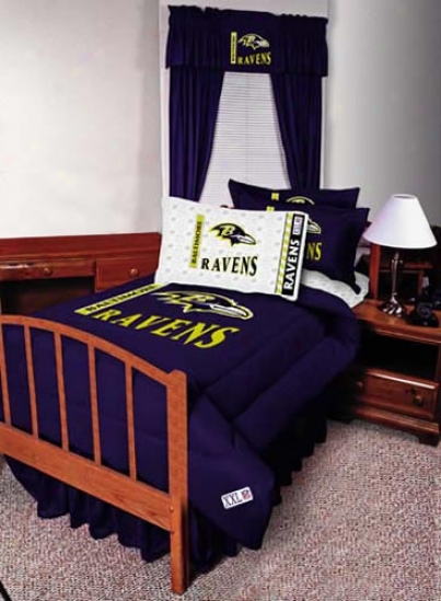 Baltimore Ravens Full Size Bed Skirt