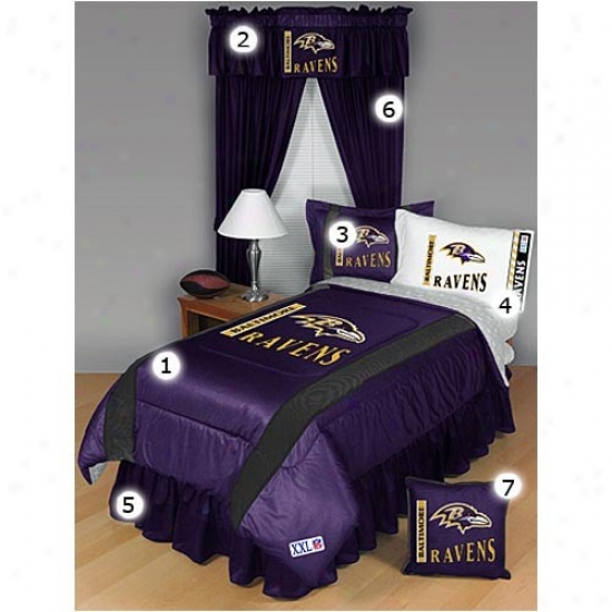 Baltim0re Ravens Queen Size Sideline Bedroom Set