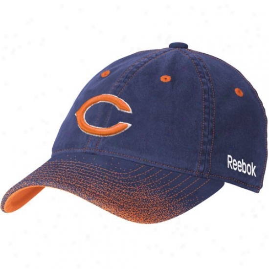 Bears Hats : Reebok Bears Ladies Navy Blue 2nd Season Fadeout Flex Fit Hats