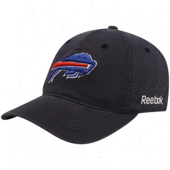 Bills Gear: Reebok Bills Navy Blue Sideline Slouch Flex Fit Hat