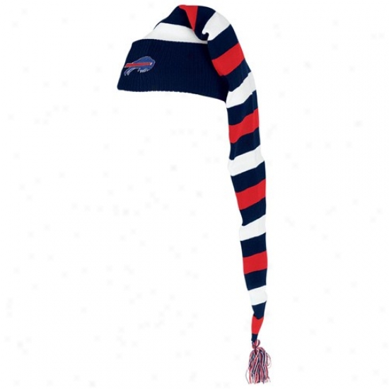 Bilsl Hat : Reebok Bills Navy Melancholy Striped Toboggan Hat