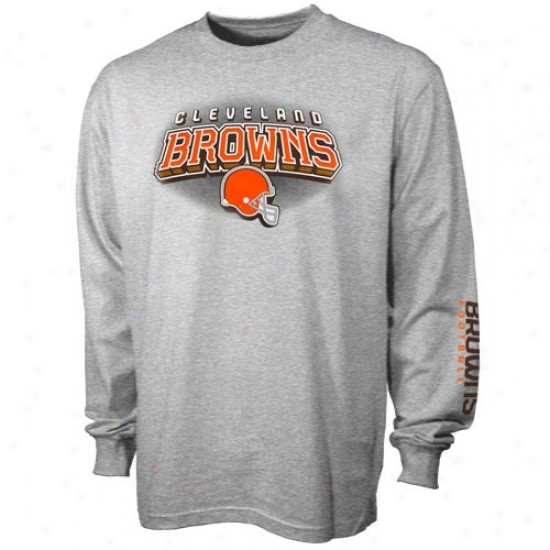 Browns T Shirt : Reebok Browns Youth As hComplete Long Sleeve T Shirt